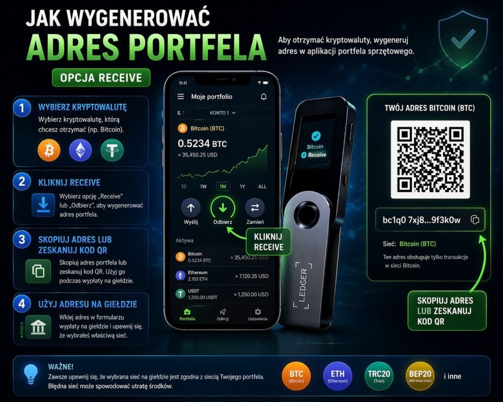 jak wygenerować adres portfela kryptowalut receive hardware wallet